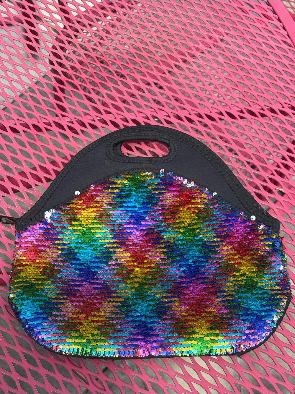 Sequin Rainbow Tote Lunchbox Bag - Multicolor